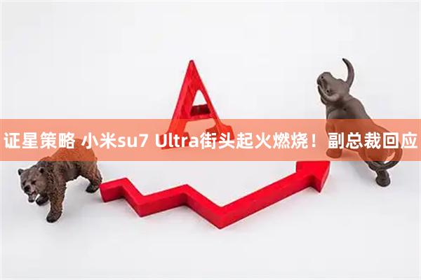 证星策略 小米su7 Ultra街头起火燃烧！副总裁回应