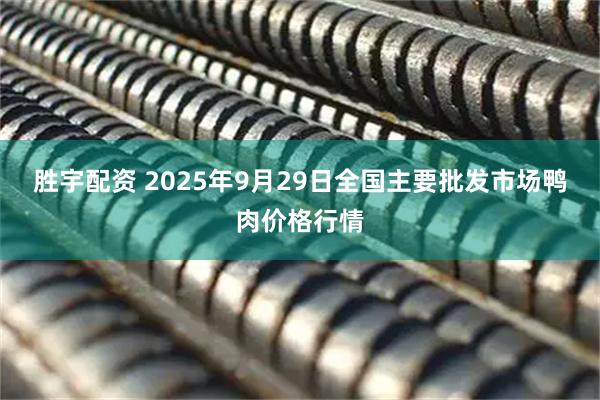 胜宇配资 2025年9月29日全国主要批发市场鸭肉价格行情